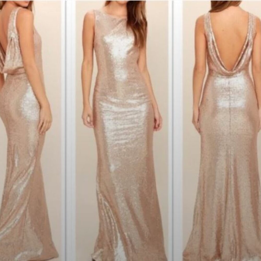 Lulu's Gold Sequin Maxi Dress